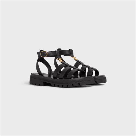 celine gladiator sandals black|Celine.